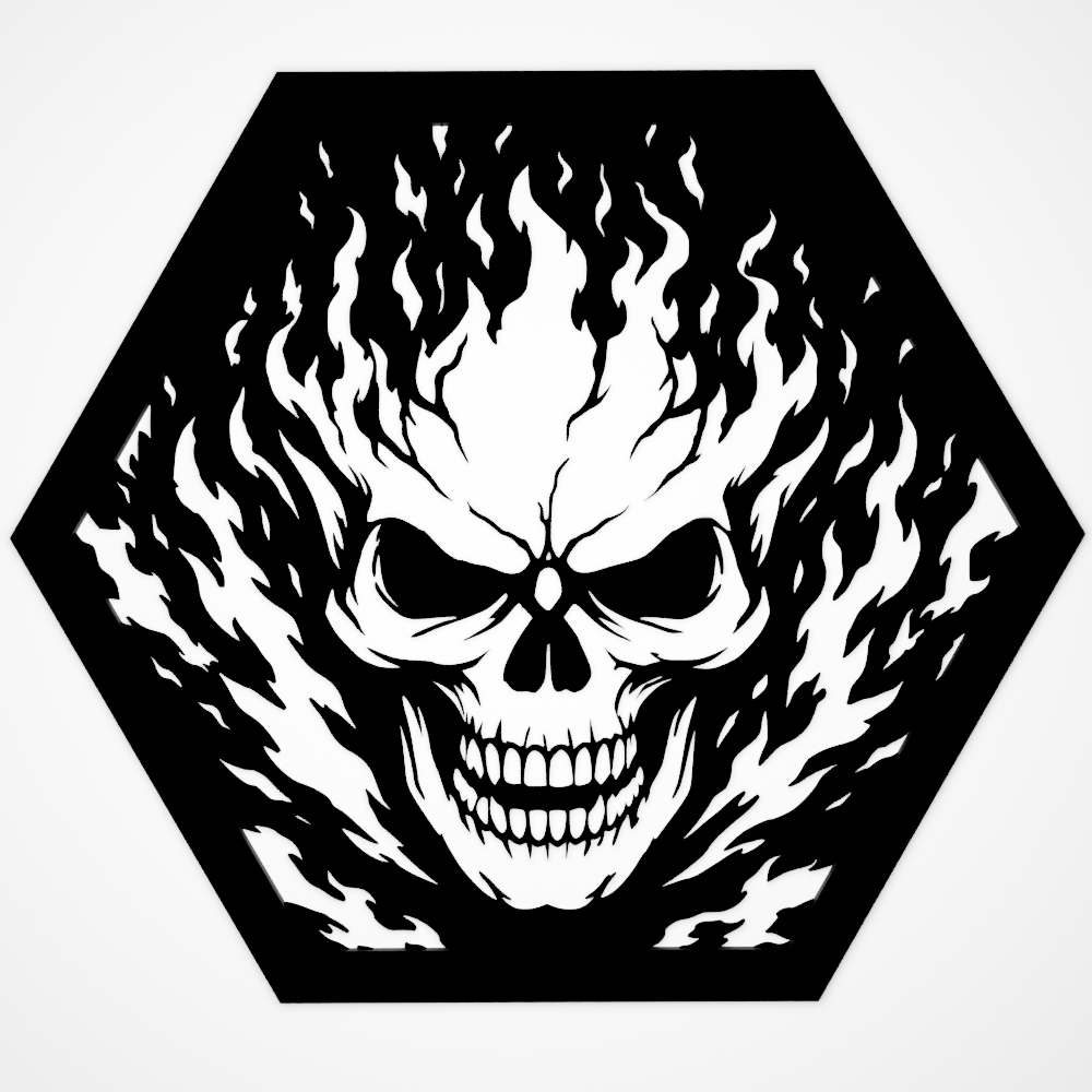 Skull on fire