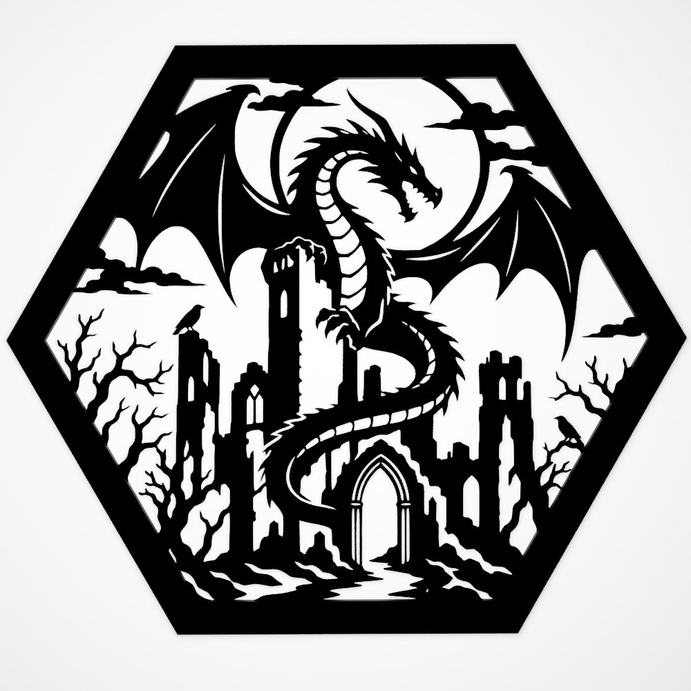 Dragon on ruins